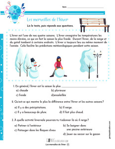 Les merveilles de l’hiver