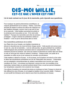 Dis-moi Willie, est-ce que l’hiver est fini ?