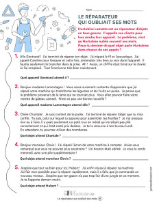 Le réparateur qui oubliait ses mots