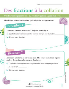 Des fractions à la collation