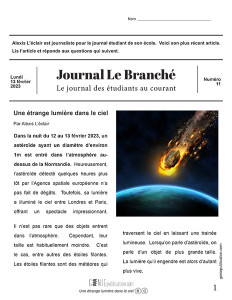 Une étrange lumière dans le ciel