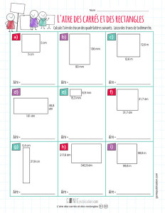 L’aire des carrés et des rectangles