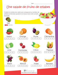 Une salade de fruits de syllabes
