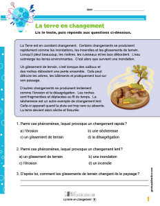 La terre en changement