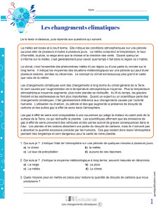 Les changements climatiques