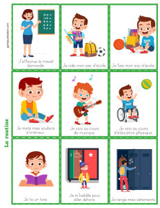 La routine de la classe – Pictogrammes