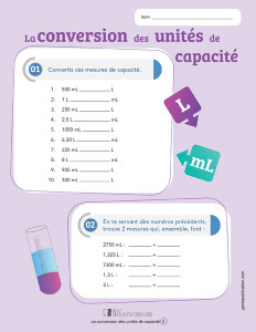 La conversion des unités de capacité