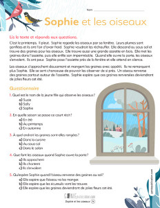 Sophie et les oiseaux