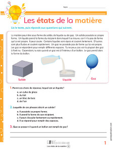 Les états de la matière