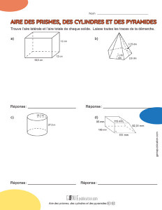 L’aire des prismes, des cylindres et des pyramides