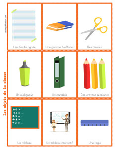 Les objets de la classe – Pictogrammes