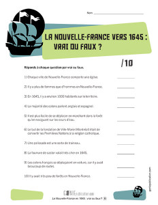La Nouvelle-France vers 1645 : vrai ou faux ?