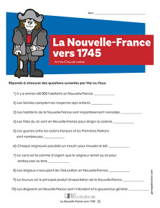 La Nouvelle-France vers 1745