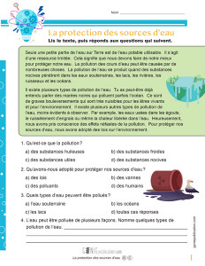 La protection des sources d’eau