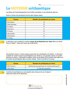 La moyenne arithmétique