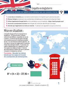Les voyages mathématiques – Enquête en Angleterre