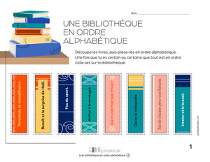Une bibliothèque en ordre alphabétique