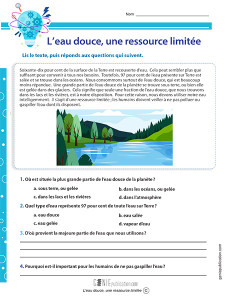 L’eau douce, une ressource limitée