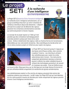 À la recherche d’une intelligence extraterrestre : Le Projet SETI