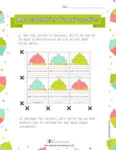 Mon calendrier d’anniversaires