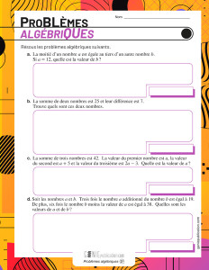 Problèmes algébriques