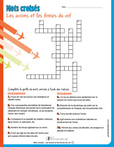 Mots croisés – Les avions et les forces du vol