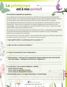 Le printemps est à nos portes !