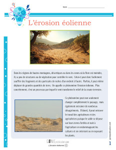 L’érosion éolienne