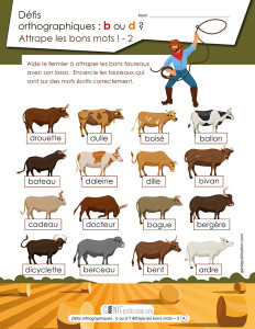 Défis orthographiques : « b » ou « d » ? Attrape les bons mots ! – 2