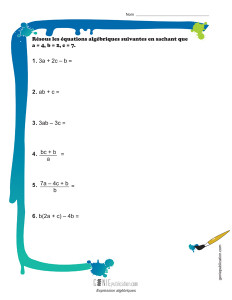 Expressions algébriques