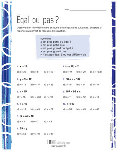 Égal ou pas ?