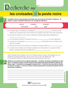Recherche sur les croisades et la peste noire