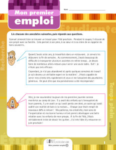 Mon premier emploi