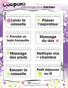 Coupons d'échange pour maman