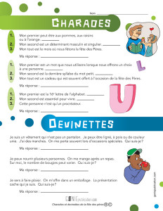 Charades et devinettes de la fête des pères