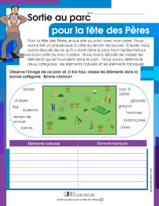 Sortie au parc pour la fête des pères
