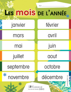 Les mois de l'année
