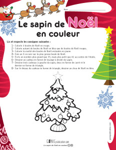 Le sapin de Noël en couleur