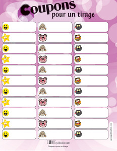 Coupons pour un tirage