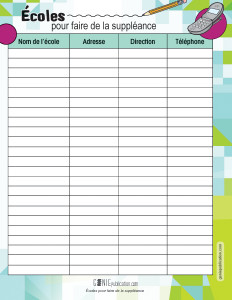 Écoles pour faire de la suppléance