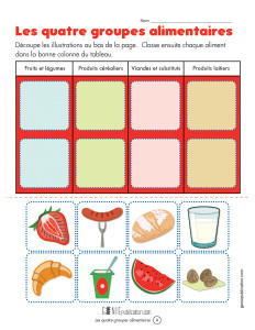 Les quatre groupes alimentaires