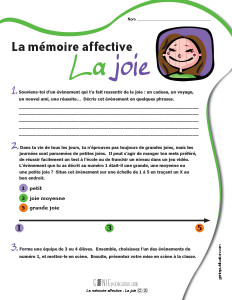 La mémoire affective – La joie