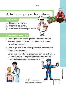 Activité de groupe : les métiers