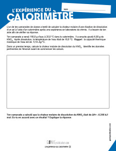 L'expérience du calorimètre