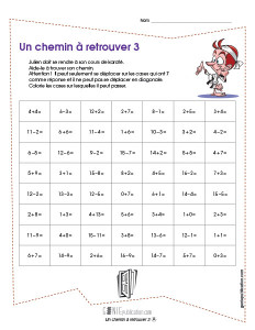Un chemin à retrouver (Jeu du 7)