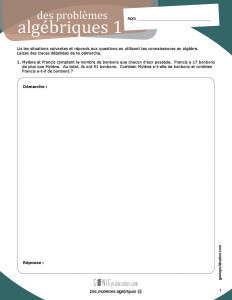 Des problèmes algébriques 1