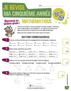 Je révise ma cinquième année – Mathématique