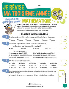 Je révise ma troisième année – Mathématique