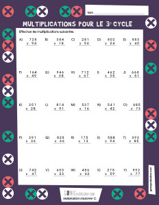 Multiplications pour le 3e cycle