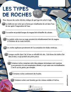 Les types de roches